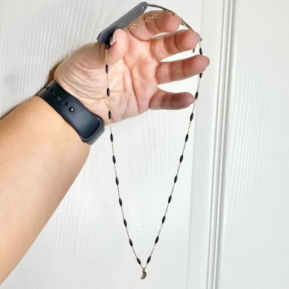 NWT Argento Vivo Enamel Bead Crescent Necklace in Gold